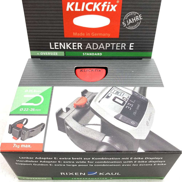 klickfix lenkeradapter e kombinierbar mit e bike displays KLICKFix Handlebar Bag Extender